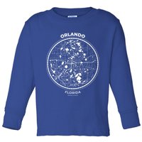 Orlando Florida Map Sketch Toddler Long Sleeve Shirt