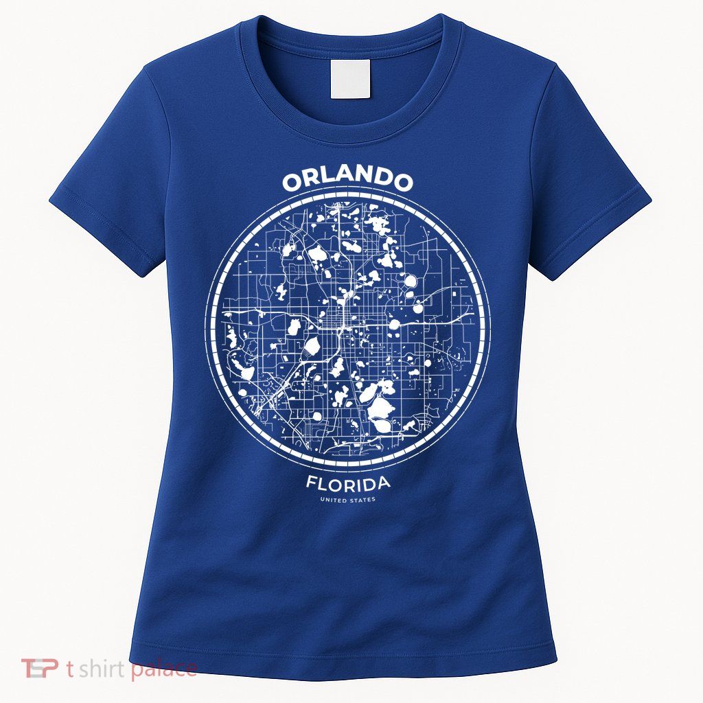 Orlando Florida Map Sketch Womens T-Shirt