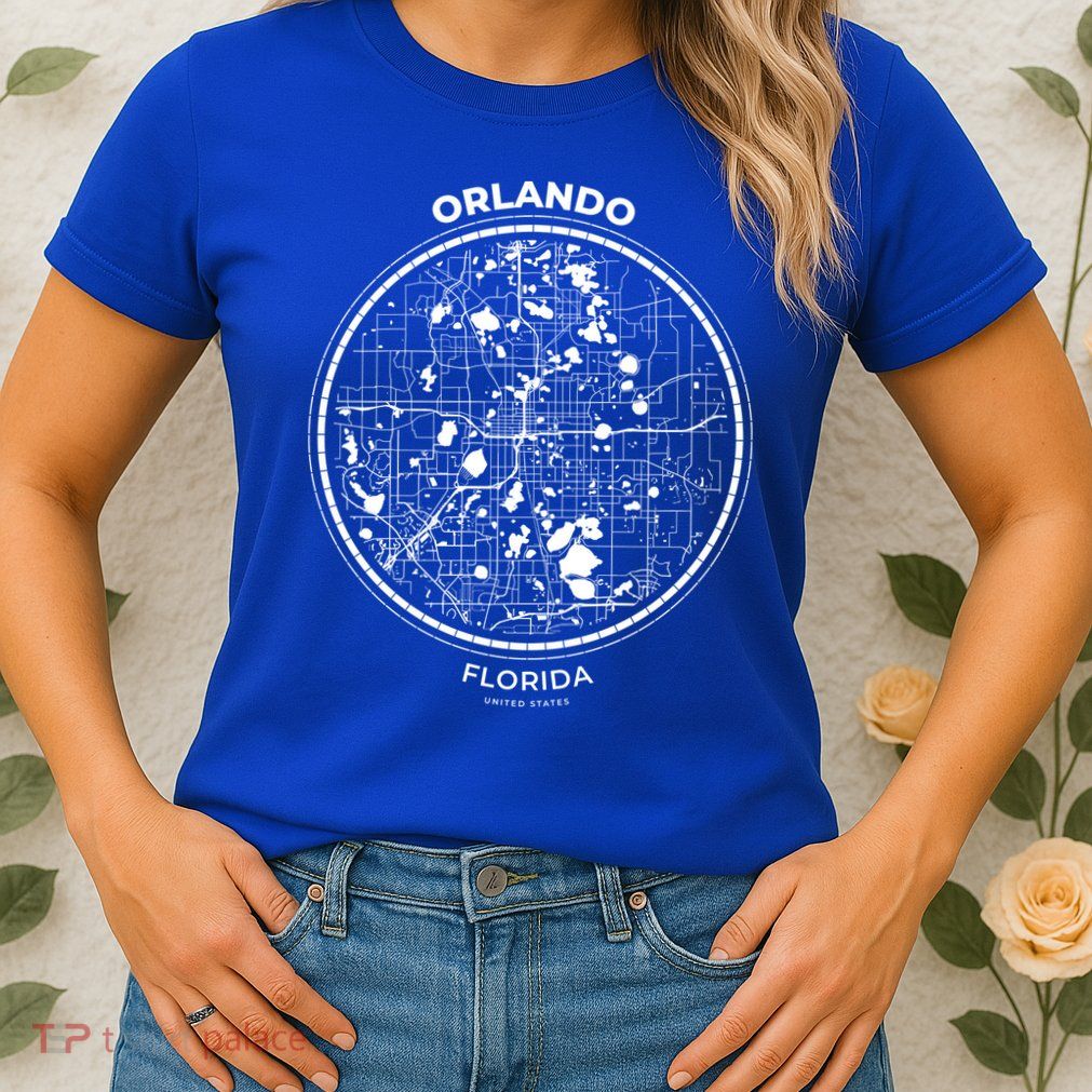 Orlando Florida Map Sketch Womens T-Shirt