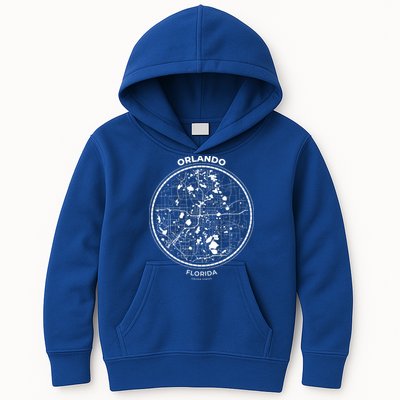 Orlando Florida Map Sketch Kids Hoodie
