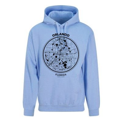 Orlando Florida Map Sketch Unisex Surf Hoodie