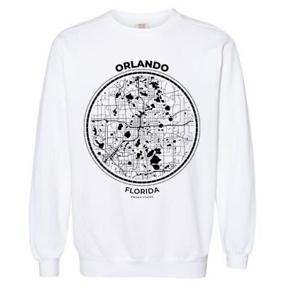 Orlando Florida Map Sketch Garment-Dyed Sweatshirt