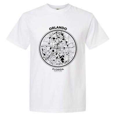 Orlando Florida Map Sketch Garment-Dyed Heavyweight T-Shirt