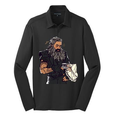 Our Flag Means Death Blackbeard's Lucius Taika Waititi Silk Touch Performance Long Sleeve Polo