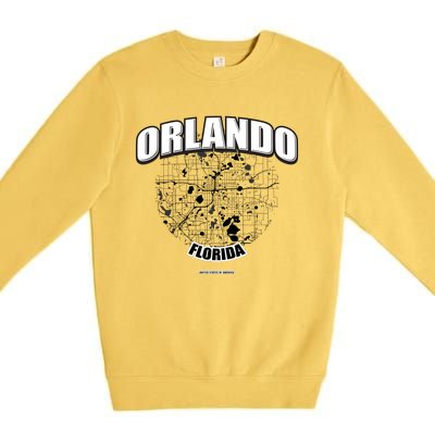 Orlando Florida Map Premium Crewneck Sweatshirt