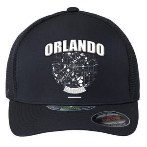 Orlando Florida Map Flexfit Unipanel Trucker Cap