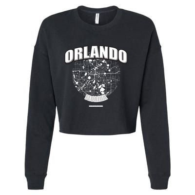 Orlando Florida Map Cropped Pullover Crew