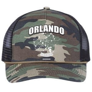 Orlando Florida Map Retro Rope Trucker Hat Cap