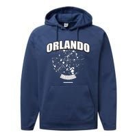 Orlando Florida Map Performance Fleece Hoodie