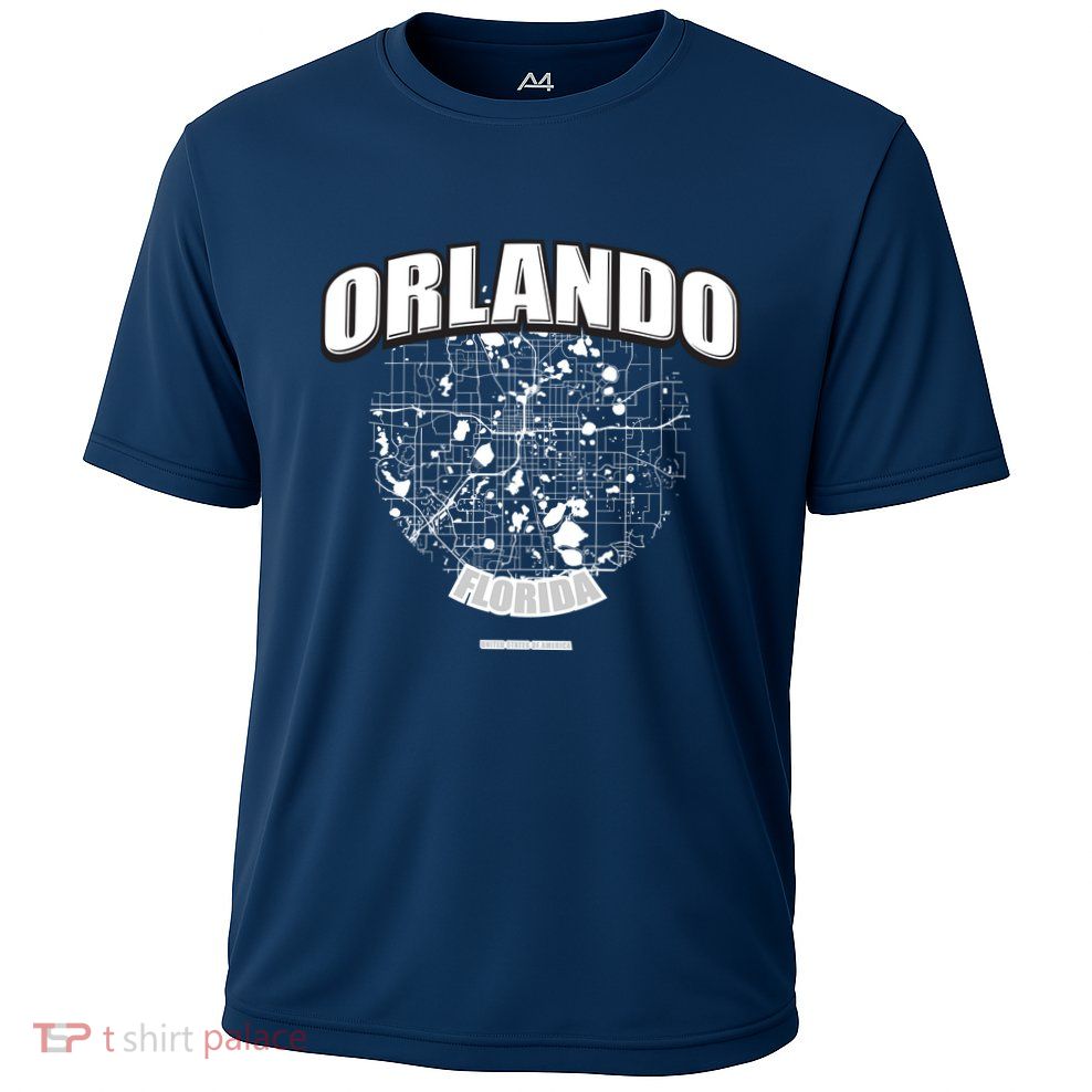 Orlando Florida Map Cooling Performance Crew T-Shirt