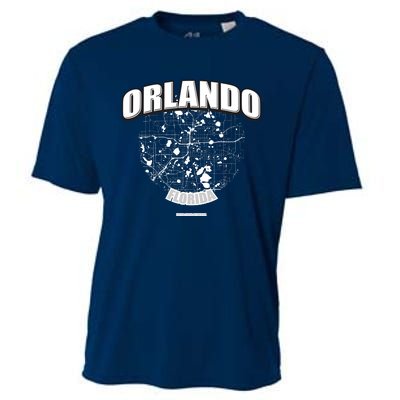 Orlando Florida Map Cooling Performance Crew T-Shirt