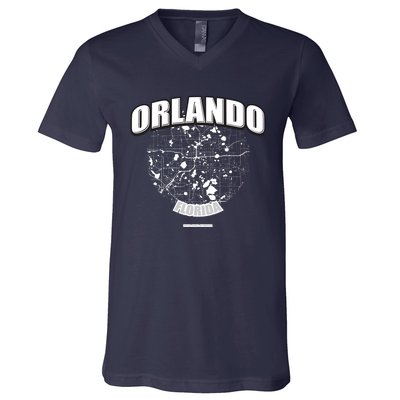 Orlando Florida Map V-Neck T-Shirt