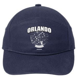 Orlando Florida Map 7-Panel Snapback Hat