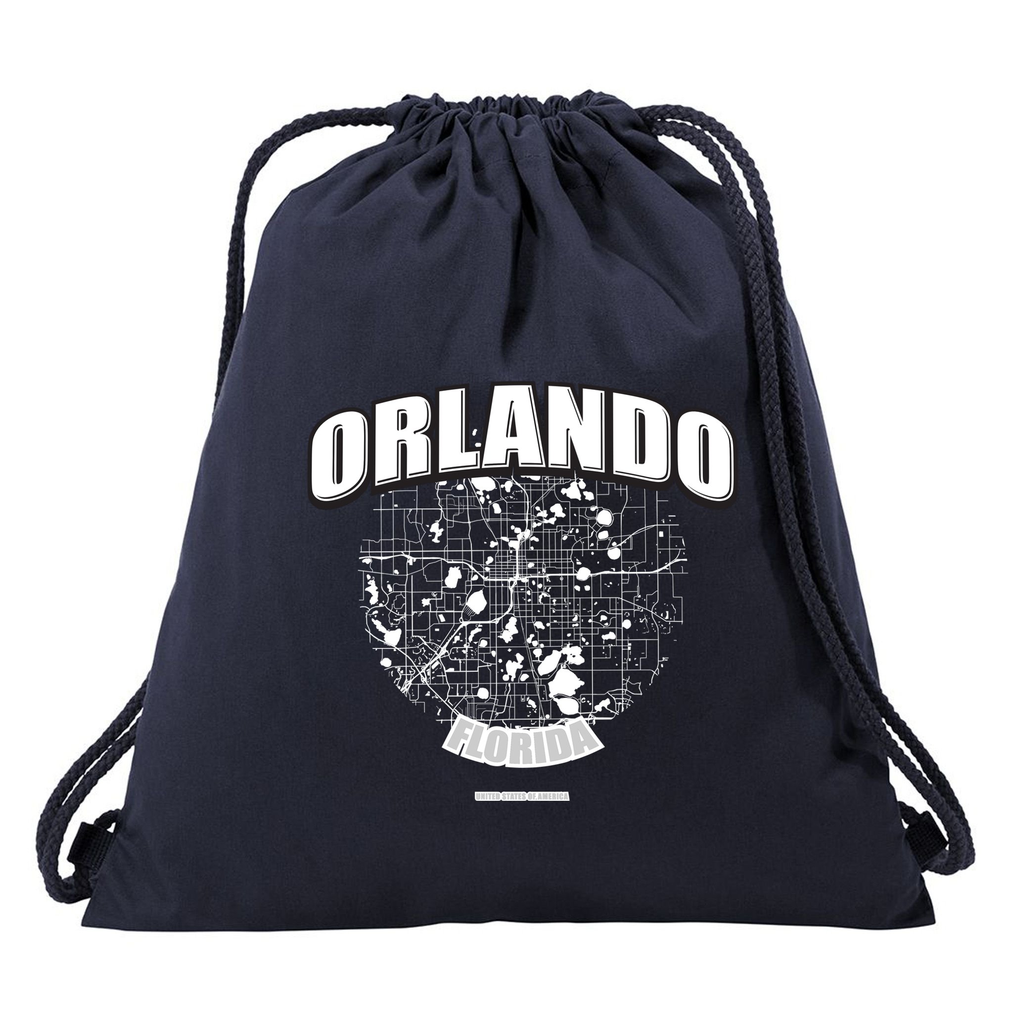 Orlando Florida Map Drawstring Bag