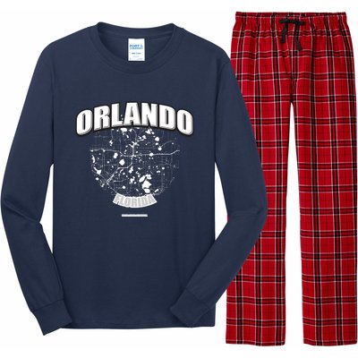 Orlando Florida Map Long Sleeve Pajama Set