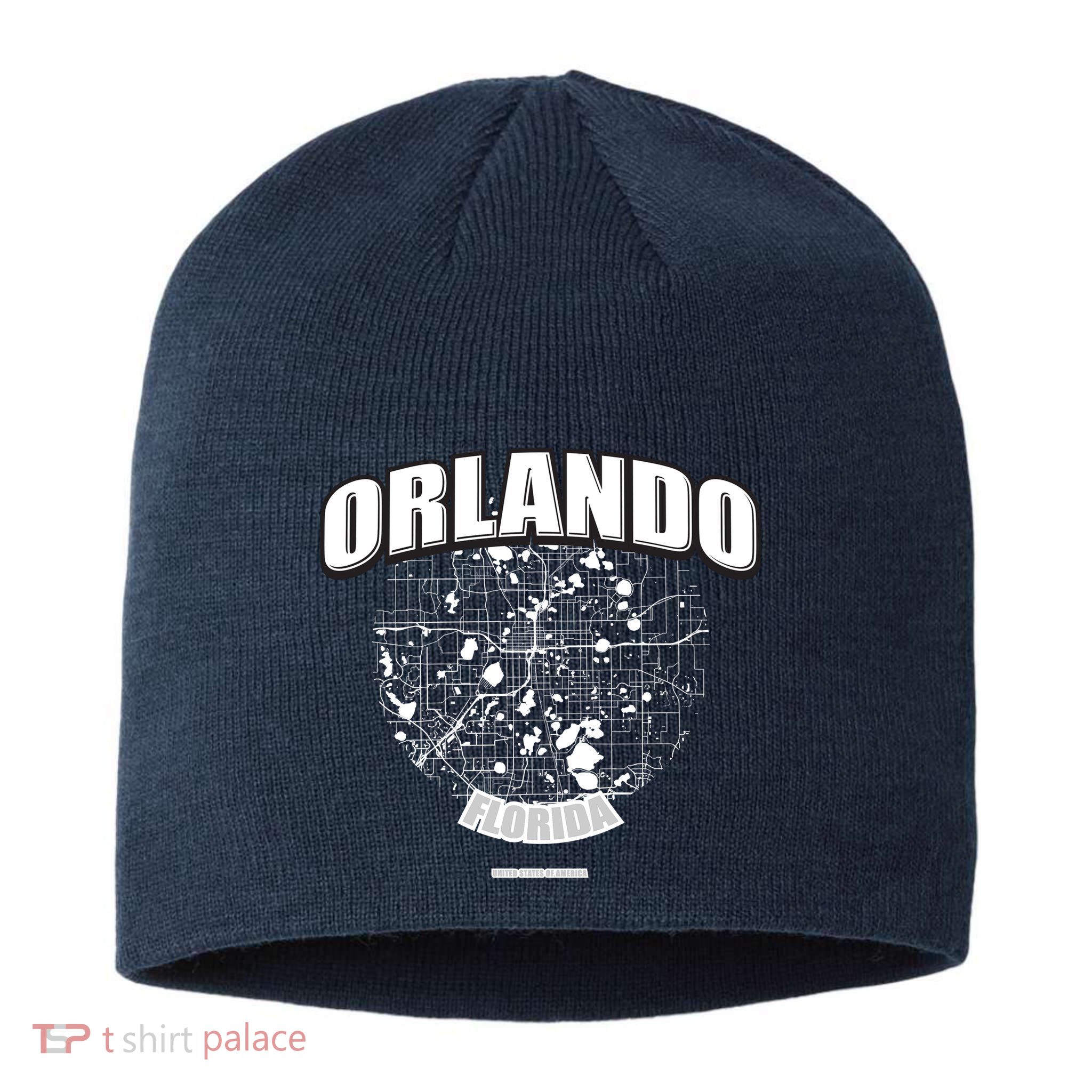 Orlando Florida Map Sustainable Beanie