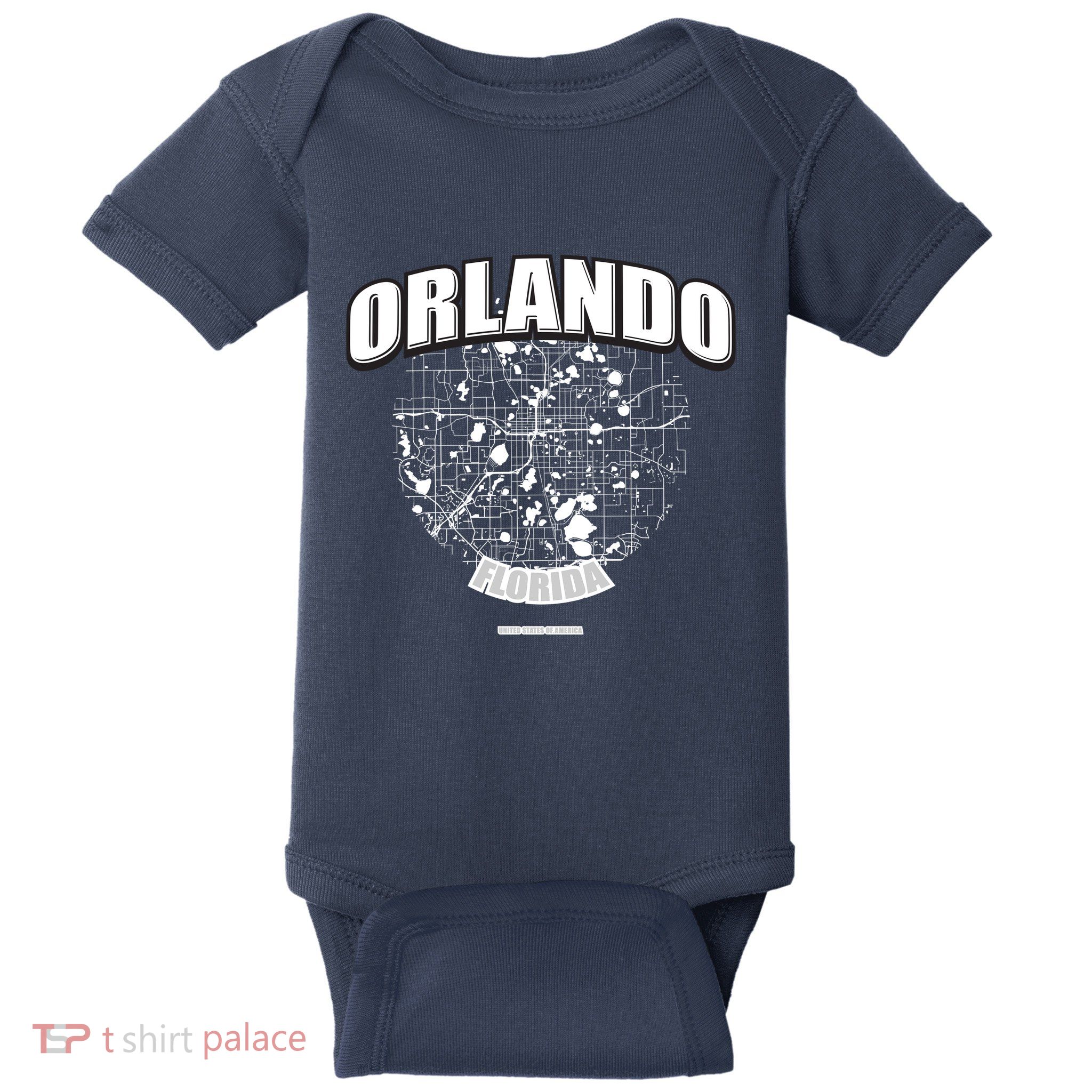 Orlando Florida Map Baby Bodysuit
