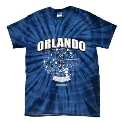 Orlando Florida Map Tie-Dye T-Shirt