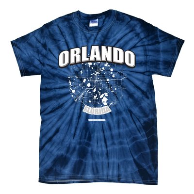 Orlando Florida Map Tie-Dye T-Shirt