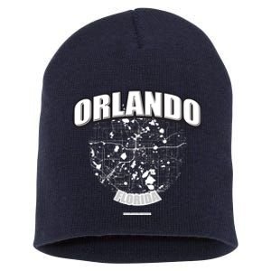 Orlando Florida Map Short Acrylic Beanie