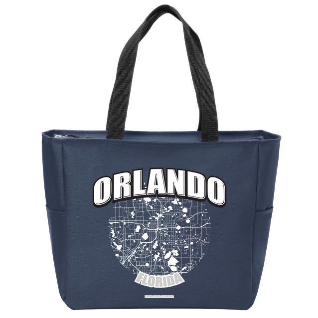 Orlando Florida Map Zip Tote Bag