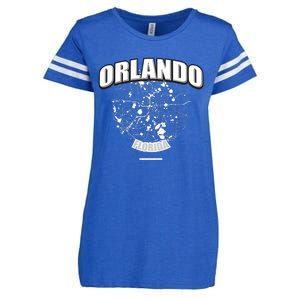 Orlando Florida Map Enza Ladies Jersey Football T-Shirt