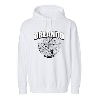 Orlando Florida Map Garment-Dyed Fleece Hoodie