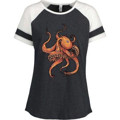 Octopus For Men Women Boy Girl Enza Ladies Jersey Colorblock Tee