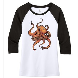 Octopus For Men Women Boy Girl Women's Tri-Blend 3/4-Sleeve Raglan Shirt