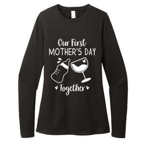 Our First Mothers Day Matching Wo Baby First Time Mom Womens CVC Long Sleeve Shirt