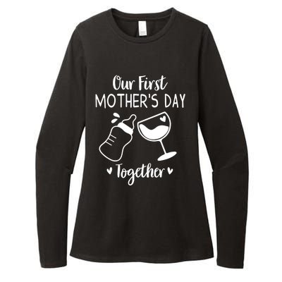 Our First Mothers Day Matching Wo Baby First Time Mom Womens CVC Long Sleeve Shirt