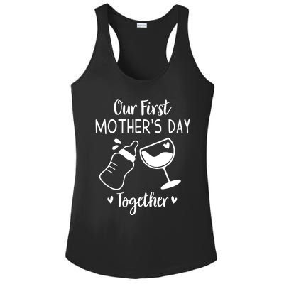 Our First Mothers Day Matching Wo Baby First Time Mom Ladies PosiCharge Competitor Racerback Tank