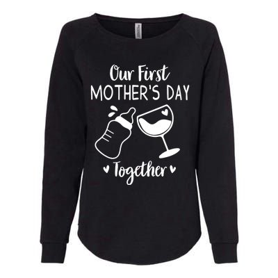 Our First Mothers Day Matching Wo Baby First Time Mom Womens California Wash Sweatshirt