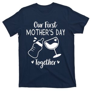 Our First Mothers Day Matching Wo Baby First Time Mom T-Shirt