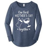 Our First Mothers Day Matching Wo Baby First Time Mom Women's Perfect Tri Tunic Long Sleeve Shirt