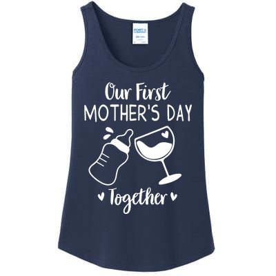 Our First Mothers Day Matching Wo Baby First Time Mom Ladies Essential Tank