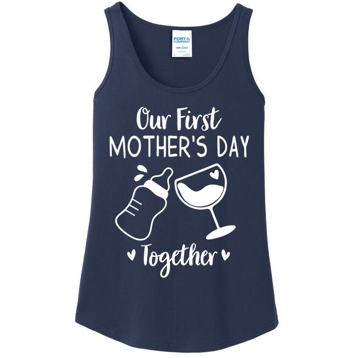 Our First Mothers Day Matching Wo Baby First Time Mom Ladies Essential Tank