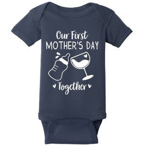 Our First Mothers Day Matching Wo Baby First Time Mom Baby Bodysuit