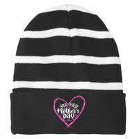 Our First Mothers Day Striped Beanie with Solid Band