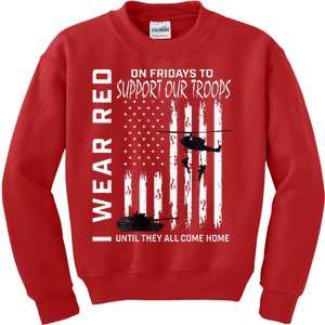 On Fridays Military Veteran Support Our Troops Flag Kids Sweatshirt