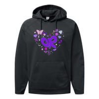 Olivia First Name Personalized Groovy 80S Heart Performance Fleece Hoodie