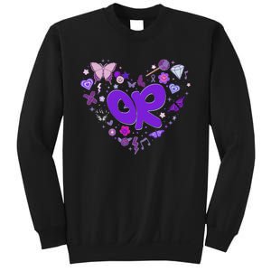 Olivia First Name Personalized Groovy 80S Heart Sweatshirt