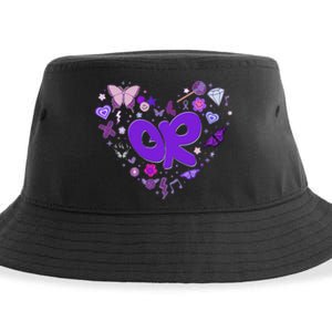 Olivia First Name Personalized Groovy 80S Heart Sustainable Bucket Hat