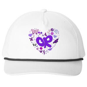 Olivia First Name Personalized Groovy 80S Heart Snapback Five-Panel Rope Hat