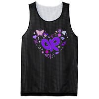 Olivia First Name Personalized Groovy 80S Heart Mesh Reversible Basketball Jersey Tank