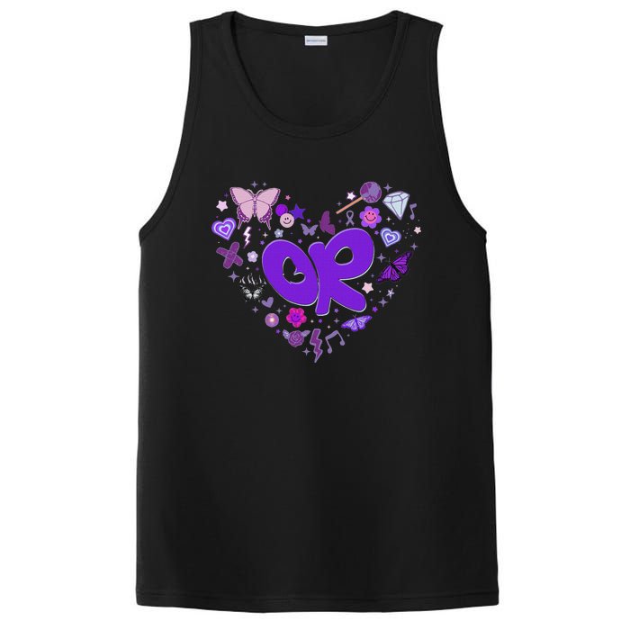 Olivia First Name Personalized Groovy 80S Heart PosiCharge Competitor Tank