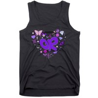 Olivia First Name Personalized Groovy 80S Heart Tank Top