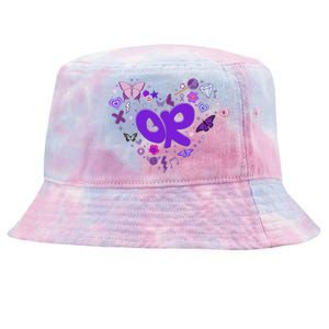 Olivia First Name Personalized Groovy 80S Heart Tie-Dyed Bucket Hat