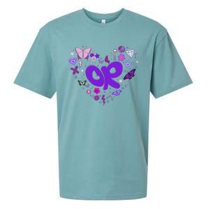 Olivia First Name Personalized Groovy 80S Heart Sueded Cloud Jersey T-Shirt