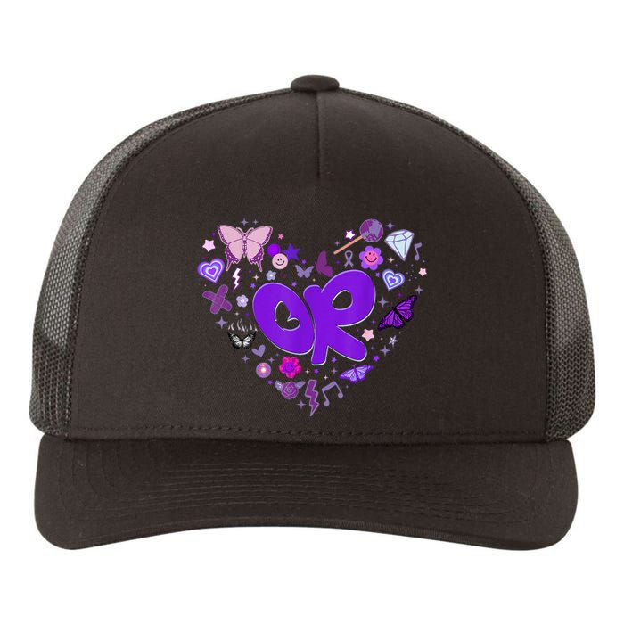 Olivia First Name Personalized Groovy 80s Heart Yupoong Adult 5-Panel Trucker Hat